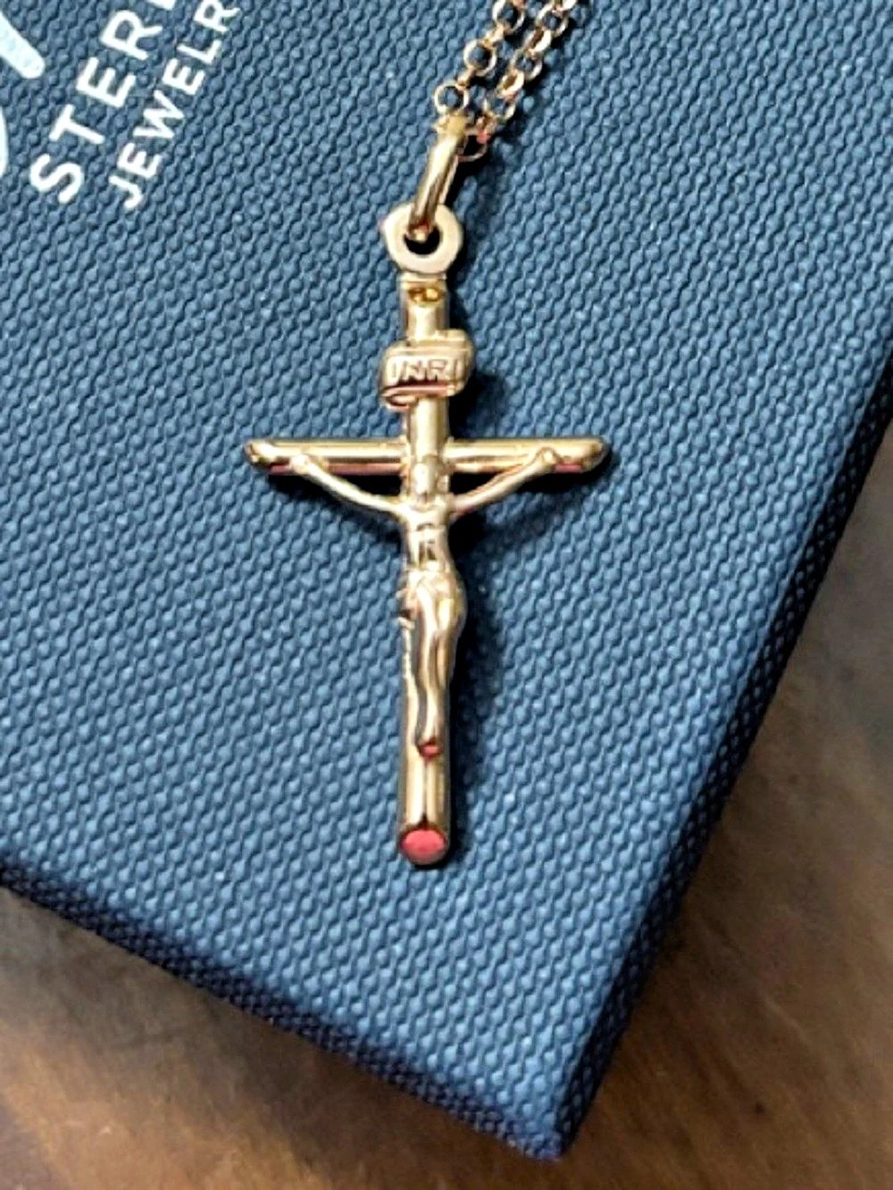 Or Paz Crucifix Pendant Necklace in Rose Gold NWT